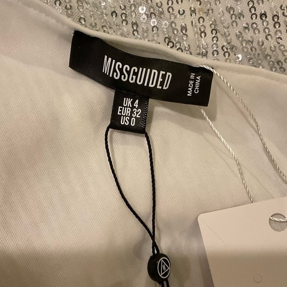 Misguided gorgeous silver sequin little mini dress, New with tags! - Picture 8 of 8